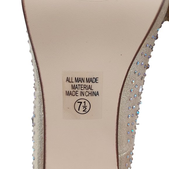 My Delicious Gold Shimmer Seize-H Platform Peep Toe Stiletto Heel 7.5 Studded - Picture 13 of 15